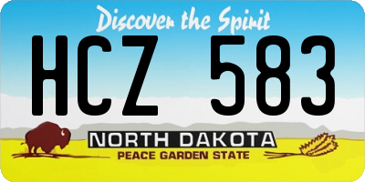 ND license plate HCZ583