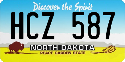 ND license plate HCZ587