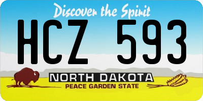 ND license plate HCZ593