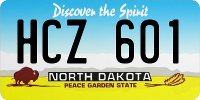ND license plate HCZ601