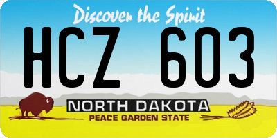 ND license plate HCZ603
