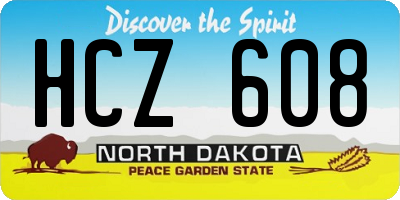 ND license plate HCZ608