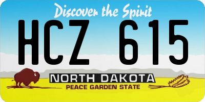 ND license plate HCZ615