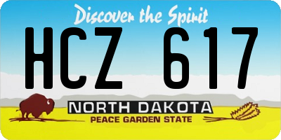 ND license plate HCZ617