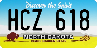 ND license plate HCZ618
