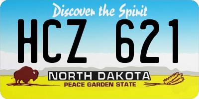 ND license plate HCZ621