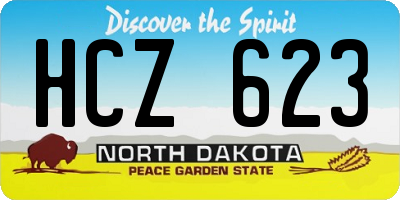 ND license plate HCZ623