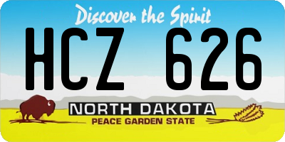 ND license plate HCZ626