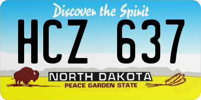 ND license plate HCZ637