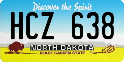 ND license plate HCZ638