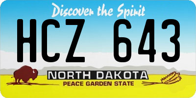 ND license plate HCZ643