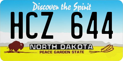 ND license plate HCZ644