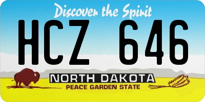 ND license plate HCZ646
