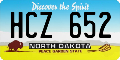 ND license plate HCZ652