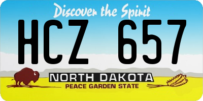ND license plate HCZ657
