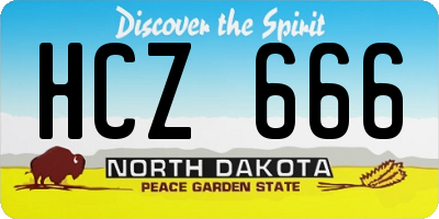 ND license plate HCZ666