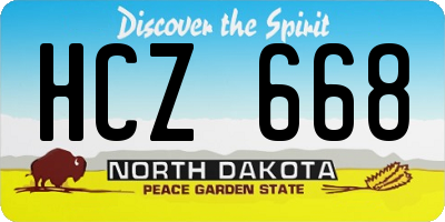 ND license plate HCZ668