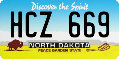 ND license plate HCZ669