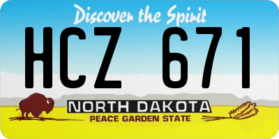ND license plate HCZ671