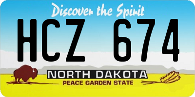 ND license plate HCZ674