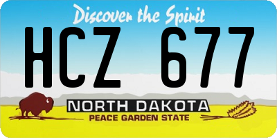 ND license plate HCZ677