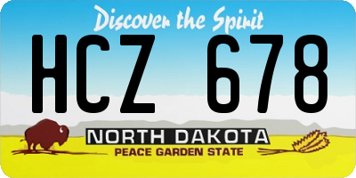 ND license plate HCZ678