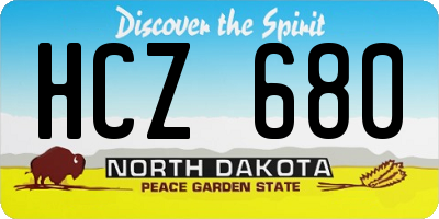 ND license plate HCZ680