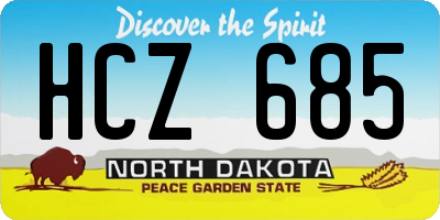 ND license plate HCZ685