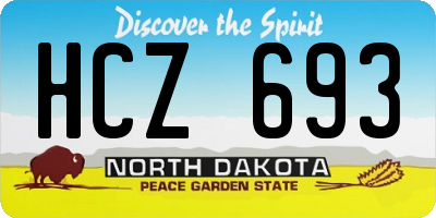 ND license plate HCZ693