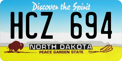 ND license plate HCZ694