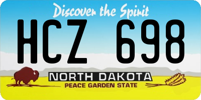 ND license plate HCZ698