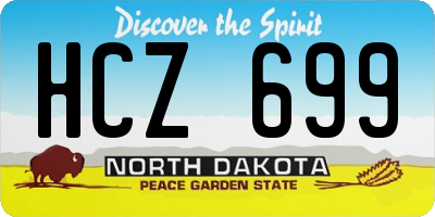 ND license plate HCZ699