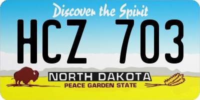 ND license plate HCZ703