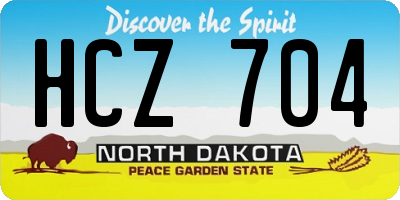 ND license plate HCZ704