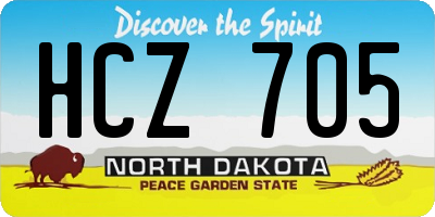 ND license plate HCZ705