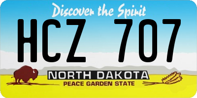ND license plate HCZ707