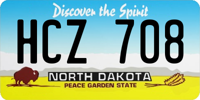 ND license plate HCZ708