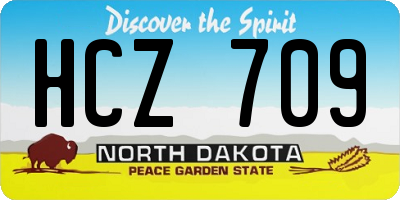 ND license plate HCZ709