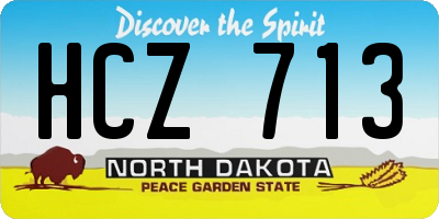ND license plate HCZ713