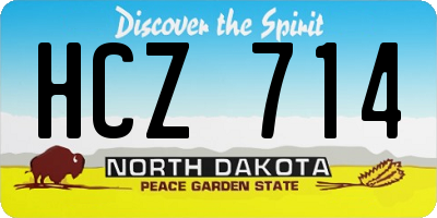 ND license plate HCZ714