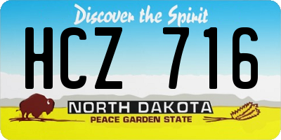 ND license plate HCZ716