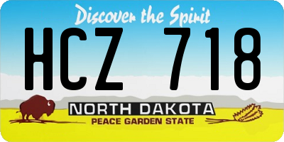 ND license plate HCZ718