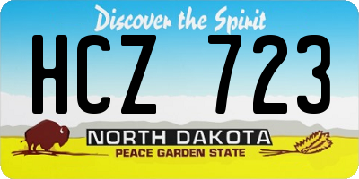 ND license plate HCZ723
