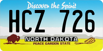 ND license plate HCZ726