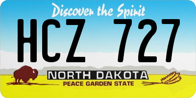 ND license plate HCZ727