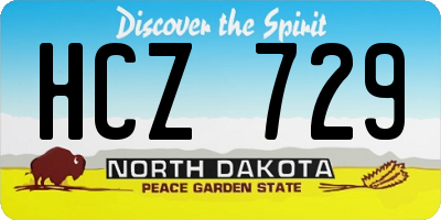 ND license plate HCZ729