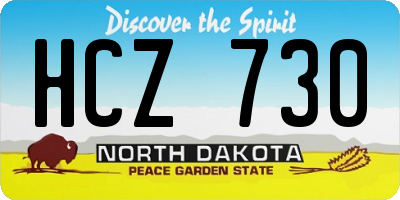 ND license plate HCZ730