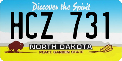 ND license plate HCZ731