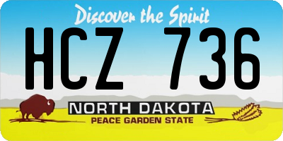 ND license plate HCZ736