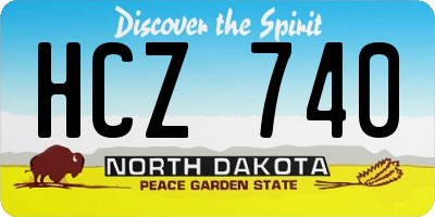 ND license plate HCZ740